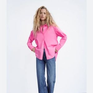 Zara oversized poplin shirt